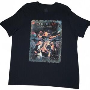 Coldplay Music of the Spheres World Tour 2025 Black Concert T-shirt Size XLarge